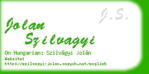 jolan szilvagyi business card
